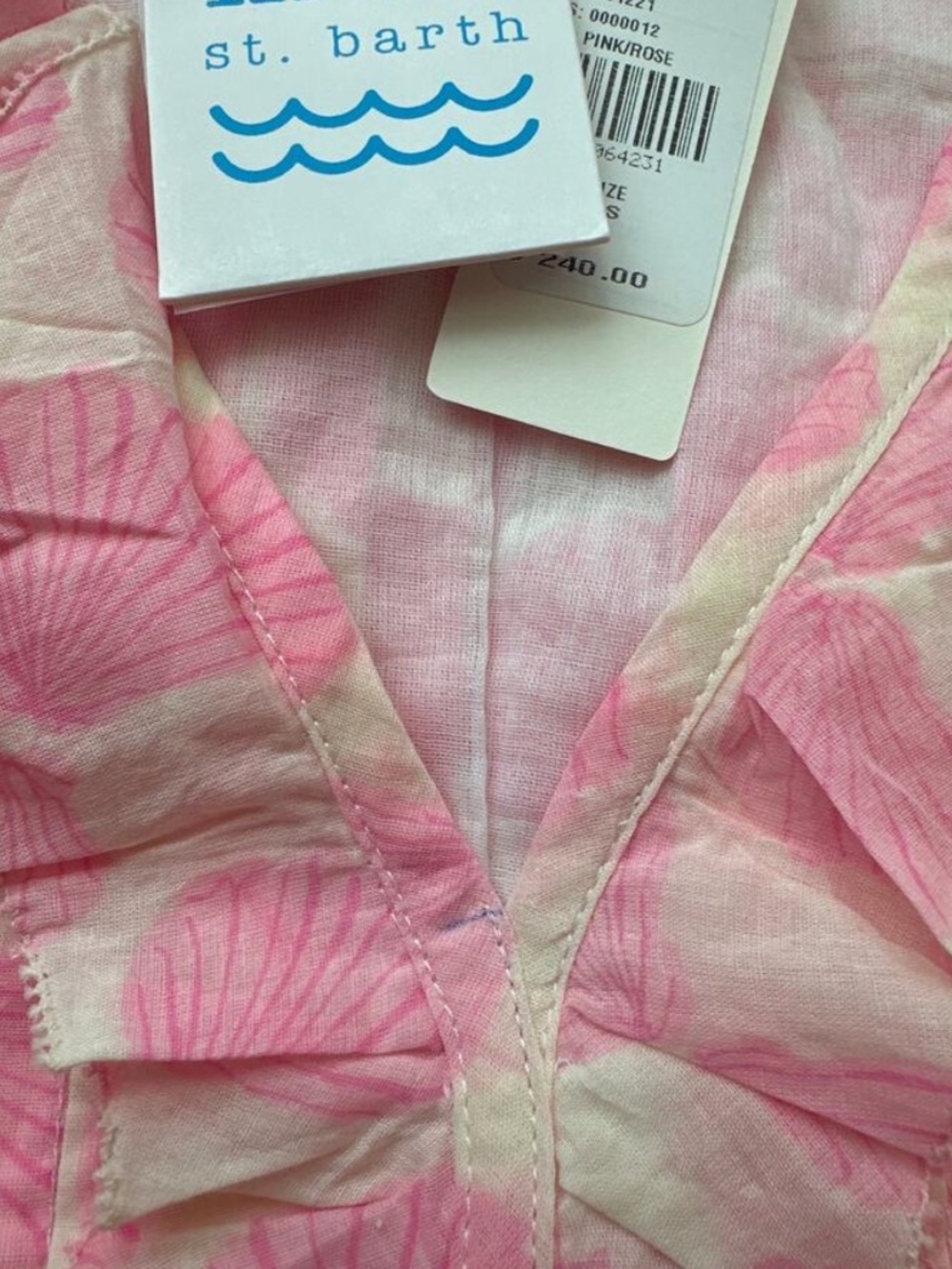 NWT Mer St. Barth Giselle Mini Dress Pink Ruffle shells XS - Picture 10 of 11
